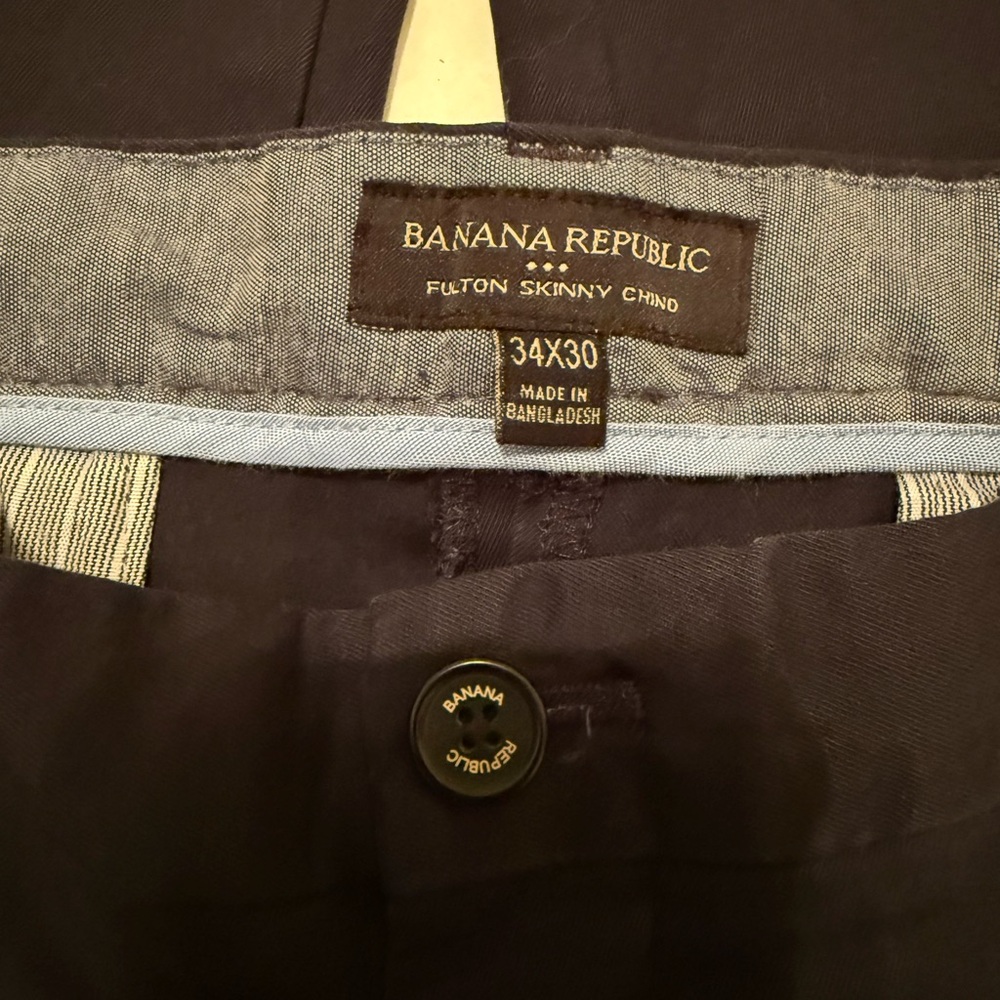 Banana Republic Men's Skinny Fulton Chinos in Black 34x30 - Picture 5 of 9